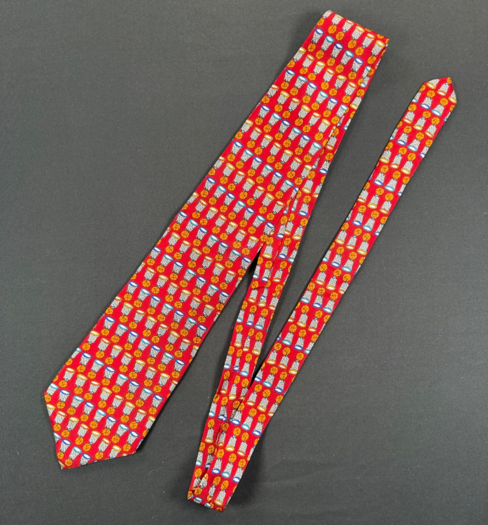 Vintage Save the Children Benefit - Basketball Hoops Neck Tie - 100% Silk!